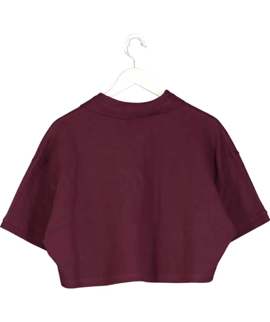 WRSTBHVR  Burgundy Jola Cropped Polo T-shirt UK 12