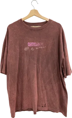 Zara Brown Graphic Print T-Shirt UK L